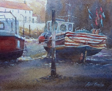 Red Markers, 
Staithes    
25 x 21 cm    
Watercolour
