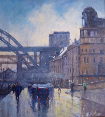 After The Rain, 
Newcastle Quayside    
30 x 33 cm    
Oil