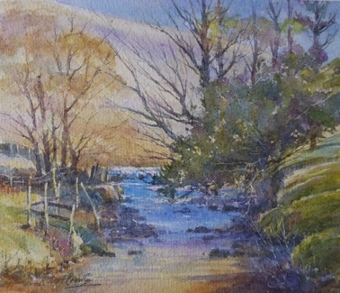 Stream Above Seatoller, 
Lake District    
4 x 21 cm    
Watercolour
